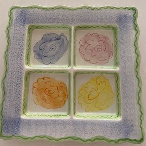 Ceramic, Hand Painted Party Platter